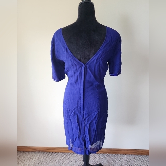 Vintage Styleworks Blue Sequin Embellished Dress Women's Size 8. - Picture 2 of 7